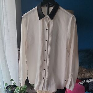 The Limited L white And Black Blouse